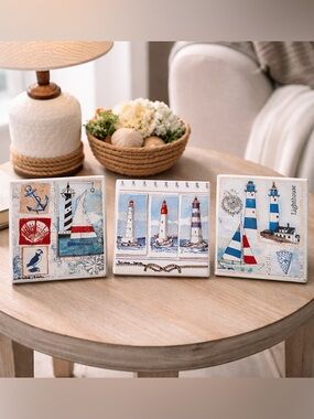 Nautical Themed Ceramic Tile Set from Argentina